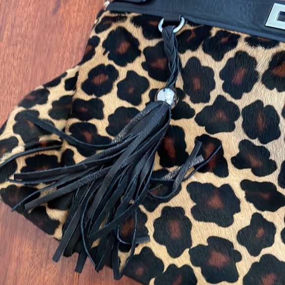 Claudía Firenze leopard calf hair and Italian leather bag
